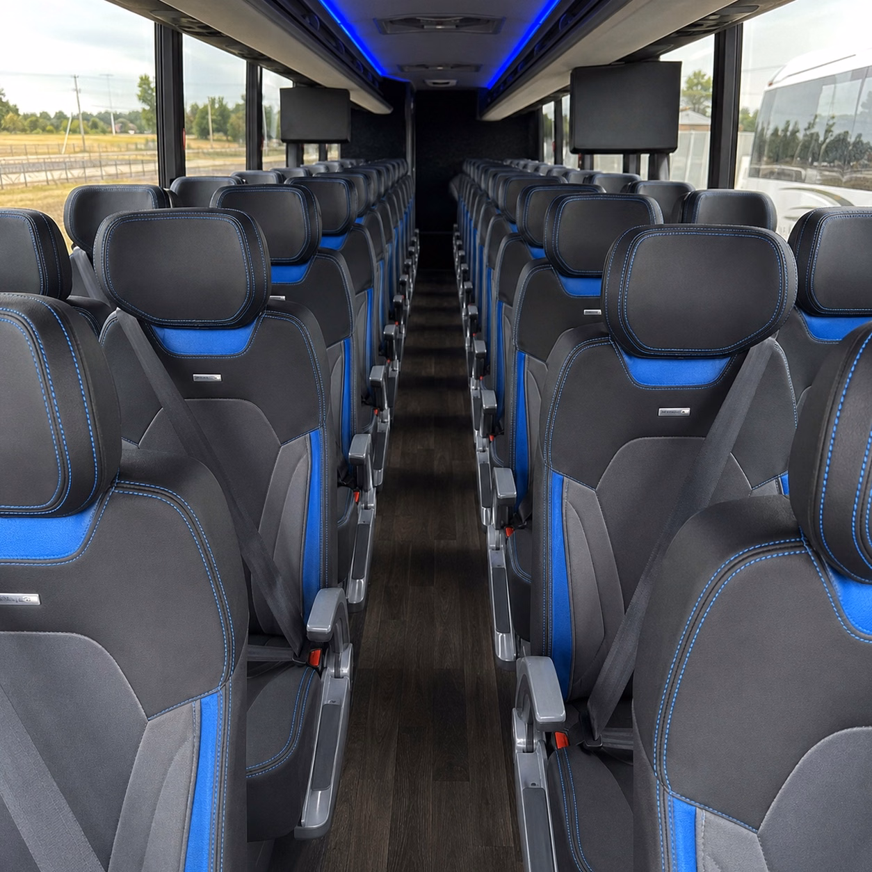 56 passenger charter bus interior